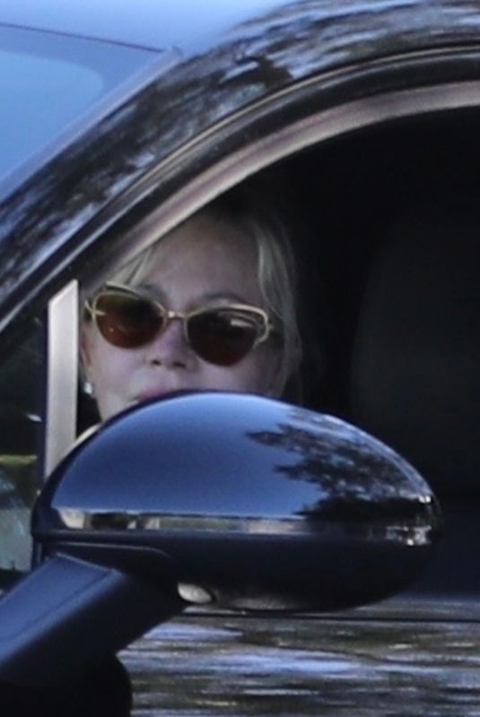 MELANIE GRIFFITH Leaves Dakota Johnson’s House After Her Birthday Party in Los Angeles 10/07/2023