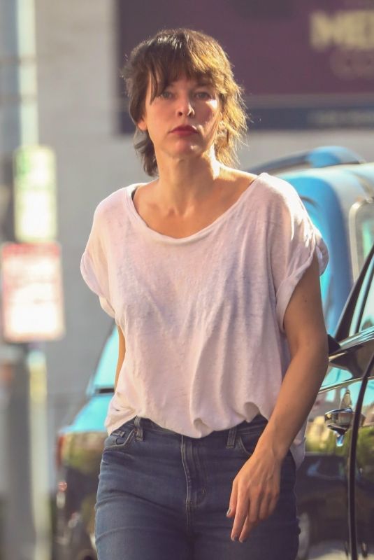MILLA JOVOVICH at Gas Station in Los Angeles 10/03/2023