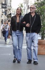 NARAH BAPTISTA and Vincent Cassel Out in Rome 10/25/2023