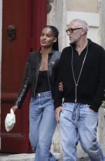 NARAH BAPTISTA and Vincent Cassel Out in Rome 10/25/2023