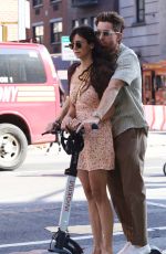 NINA DOBREV and Shaun White Out Riding a Scooter in New York 10/02/2023