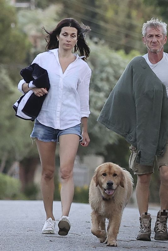 OLGA KOROTYAYEVA and Sean Penn Out with Their Dog in Malibu 10/04/2023