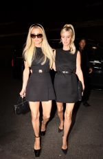 PARIS and NICKY HILTON Arrives at Costes Restaurant in Paris 10/03/2023
