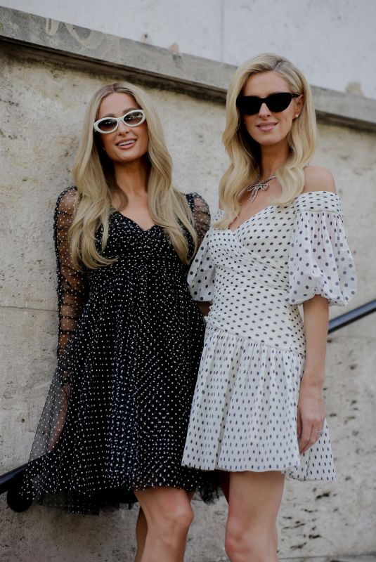 PARIS and NICKY HILTON Arrives at Zimmermann Spring/Summer 2024 Show in Paris 10/02/2023