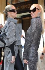 PARIS and NICKY HILTON Leaves Balenciaga Show in Paris 10/01/2023