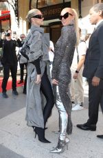 PARIS and NICKY HILTON Leaves Balenciaga Show in Paris 10/01/2023