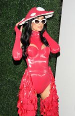 PARIS HILTON in a Red Mushroom Princess Costume at a Halloween Party in West Hollywood 10/28/2023