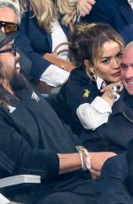 RITA ORA and Novak Djokovic at Rugby World Cup France 2023 Gold Final Match Between New-Zealand and South Africa at Stade de France in Paris 10/28/2023