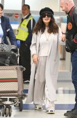 SALMA HAYEK Arrives at JFK Airport in New York 10/24/2023