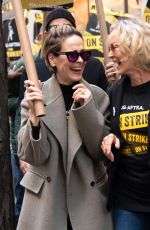 SARAH PAULSON at Sag-aftra Strike in New York 10/17/2022