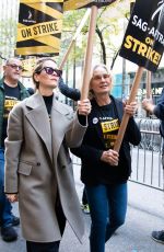 SARAH PAULSON at Sag-aftra Strike in New York 10/17/2022