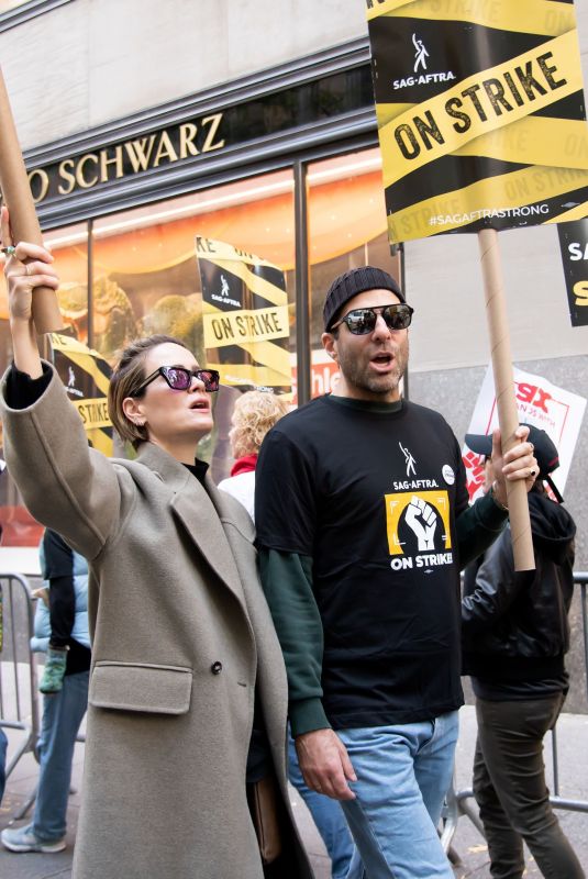 SARAH PAULSON at Sag-aftra Strike in New York 10/17/2022