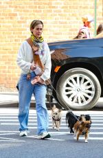 SARAH PAULSON Out with Her Dogs in New York 10/13/2023