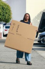 SASHA OBAMA Leaves a UPS Store in Los Angeles 10/24/2023