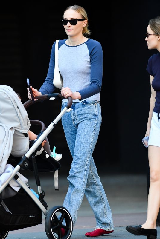SOPHIE TURNER Out with her Baby and a Friend in New York 10/03/2023
