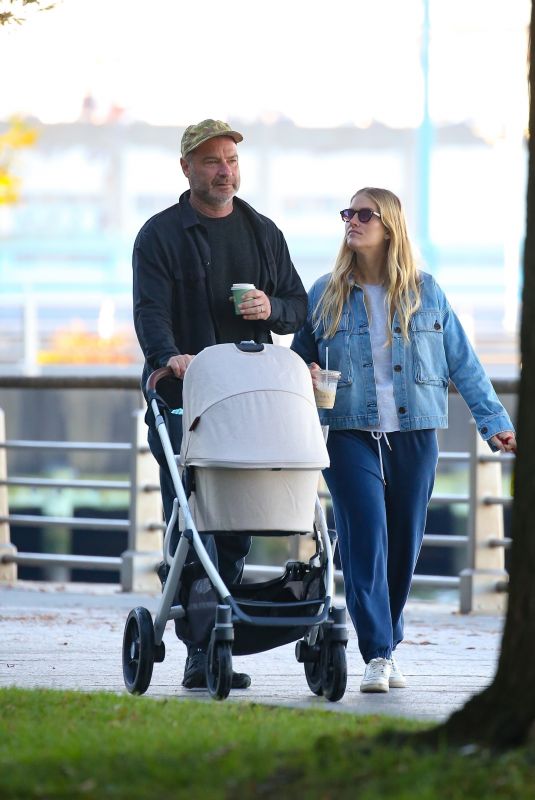 TAYLOR NEISEN and Liev Schreiber Out with Their Baby in New York 10/26/2023