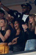 TAYLOR SWIFT, BLAKE LIVELY, SOPHIE TURNER and SABRINA CARPENTER at Kansas Chiefs vs. New York Jets Game in Newark 10/01/2023