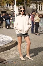 THYLANE BLONDEAU Arrives at Miu Miu Womenswear Spring/Summer 2024 Show at Paris Fashion Week 10/03/2023