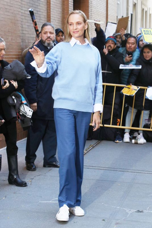 UMA THURMAN Arrives at The View in New York 10/23/2023
