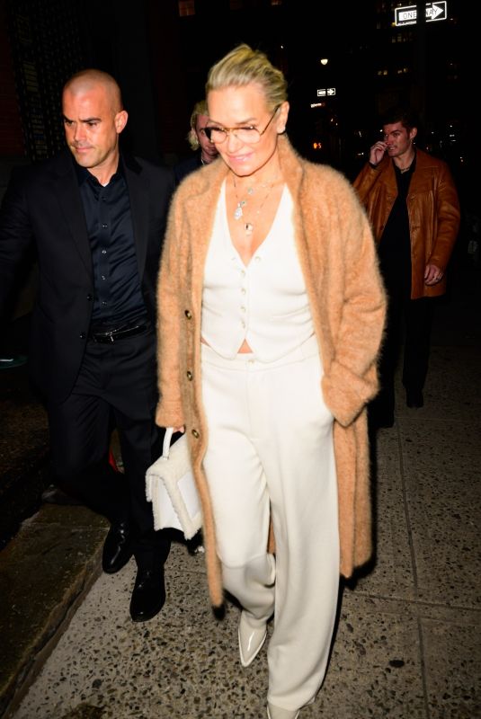 YOLANDA HADID Arrives at Gigi Hadid’s Guest in Residence Store Opening in New York 10/19/2023