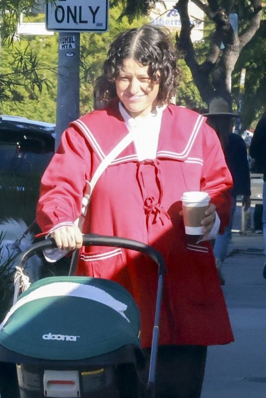 ALIA SHAWKAT Out for Coffee with Her Baby in Los Feliz 11/19/2023