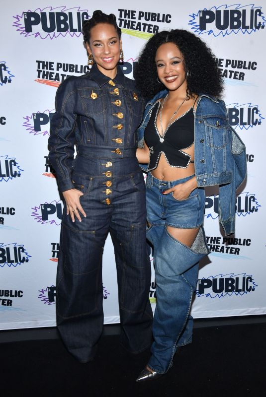 ALICIA KEYS and MALEAH JOI MOON at Hell’s Kitchen Opening Night at Public Theater in New York 11/19/2023