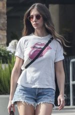 ALISON BRIE in Denim Shorts at Gelson
