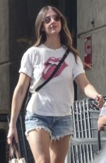 ALISON BRIE in Denim Shorts at Gelson