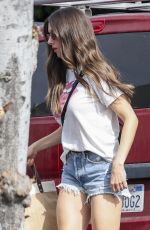 ALISON BRIE in Denim Shorts at Gelson