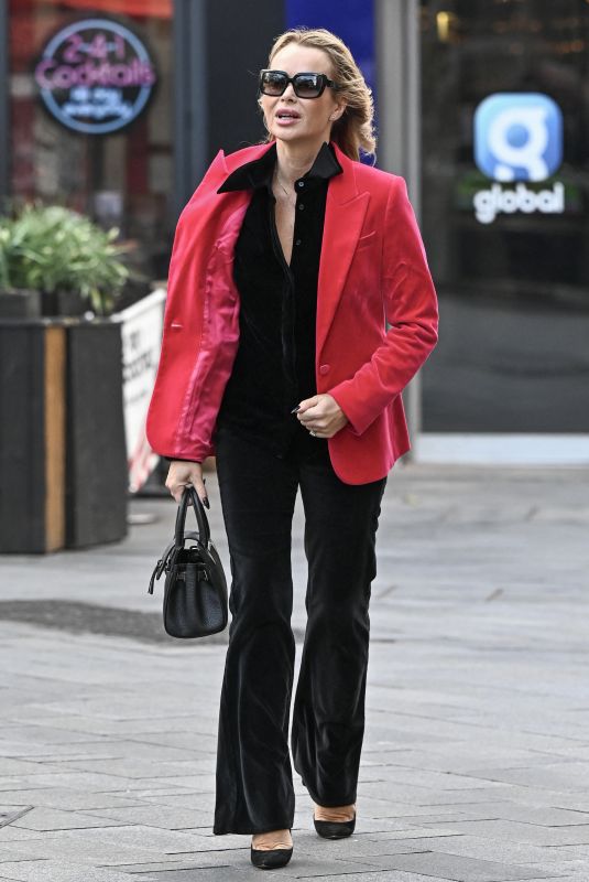 AMANDA HOLDEN Leaves Global Studios Heart Breakfast Show in London 11/24/2023