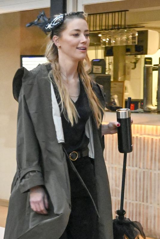 AMBER HEARD Out on Halloween in Madrid 10/31/2023