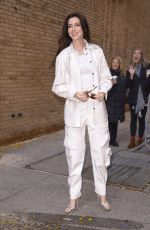 ANNE HATHAWAY Arrives at Live with Kelly & Mark in New York 11/27/2023