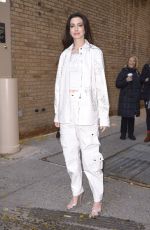ANNE HATHAWAY Arrives at Live with Kelly & Mark in New York 11/27/2023