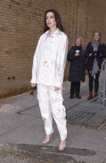 ANNE HATHAWAY Arrives at Live with Kelly & Mark in New York 11/27/2023