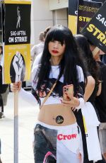 BAI LING at SAG-AFTRA Strike at Warner Brothers Studio 11/07/2023