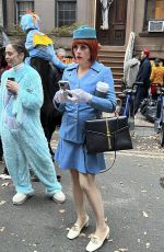 BUSY PHILIPPS on Halloween in Stewardess Costume Out in New York 10/31/2023