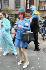 BUSY PHILIPPS on Halloween in Stewardess Costume Out in New York 10/31/2023