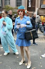 BUSY PHILIPPS on Halloween in Stewardess Costume Out in New York 10/31/2023