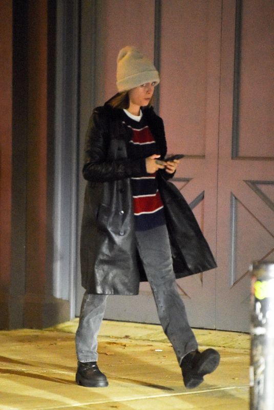 CARA DELEVINGNE Arrives at Taylor Swift Apartment in New York 11/02/2023