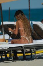 CHANTEL JEFFRIES in Bikini at a Beach in Miami 11/06/2023