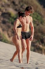 CHARLIE TRAVERS in Bikini and Shawn Mendes at Zuma Beach in Malibu 11/09/2023