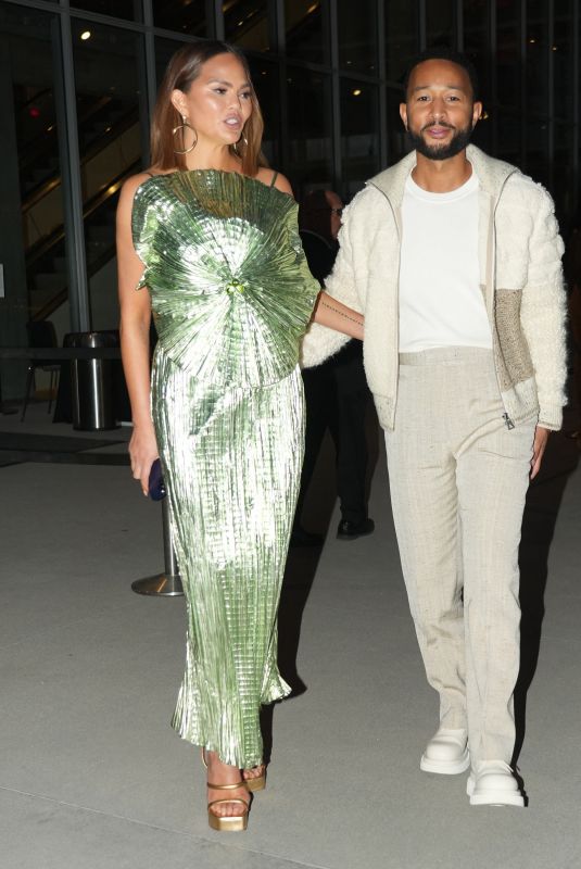 CHRISSY TEIGEN and John Legend Arrives at Cult Gaia Fashion Show in Los Angeles 11/14/2023