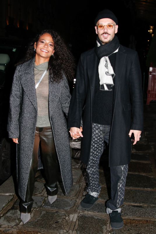 CHRISTINA MILIAN and Matt Pokora Leaves Marco Verratti Birthday Party at Bristol Hotel in Paris 11/05/2023