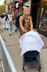 CLAIRE DANES Out with Her Baby on Halloween in New York 10/31/2023