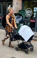 CLAIRE DANES Out with Her Baby on Halloween in New York 10/31/2023