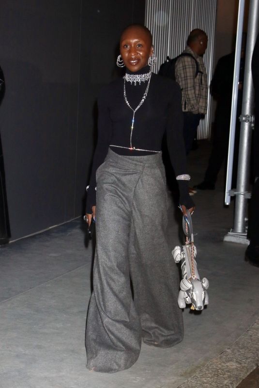 CYNTHIA ERIVO Arrives at Swarovski x SKIMS Celebration in New York 11/07/2023