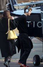 DAKOTA JOHNSON Getting on a Helicopter in Hamptons 11/26/2023