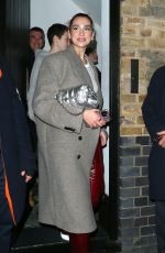 DUA LIPA Leaves Chiltern Firehouse in London 11/10/2023