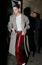 DUA LIPA Leaves Chiltern Firehouse in London 11/10/2023