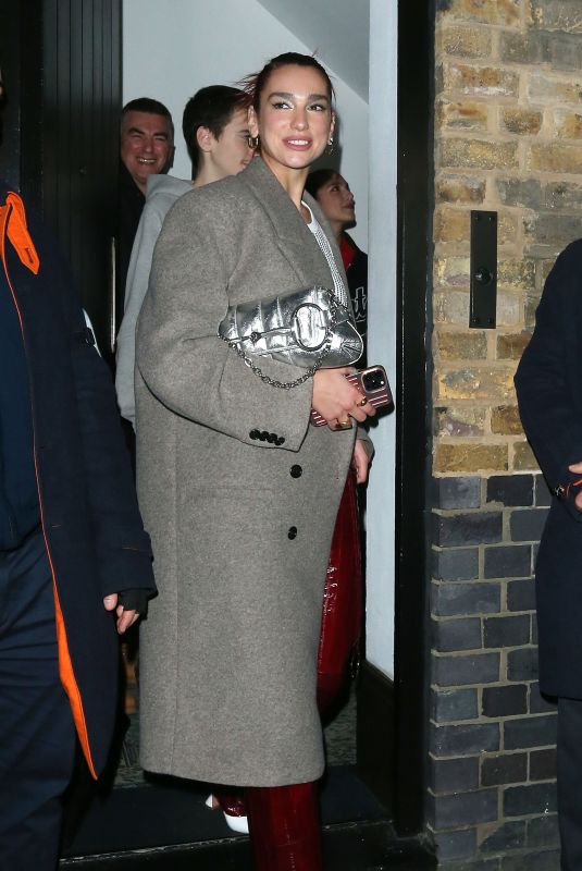 DUA LIPA Leaves Chiltern Firehouse in London 11/10/2023